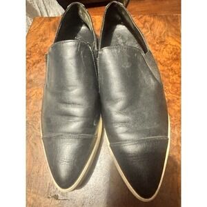 Vince Leather Slip On Sneakers Casual Comfort Shoes Black Size (See Pics)